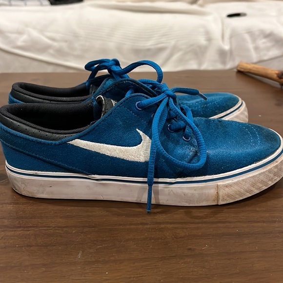 Nike Stefan Janoski skater shoes kids size 4 royal blue suede skateboarding - Picture 3 of 9